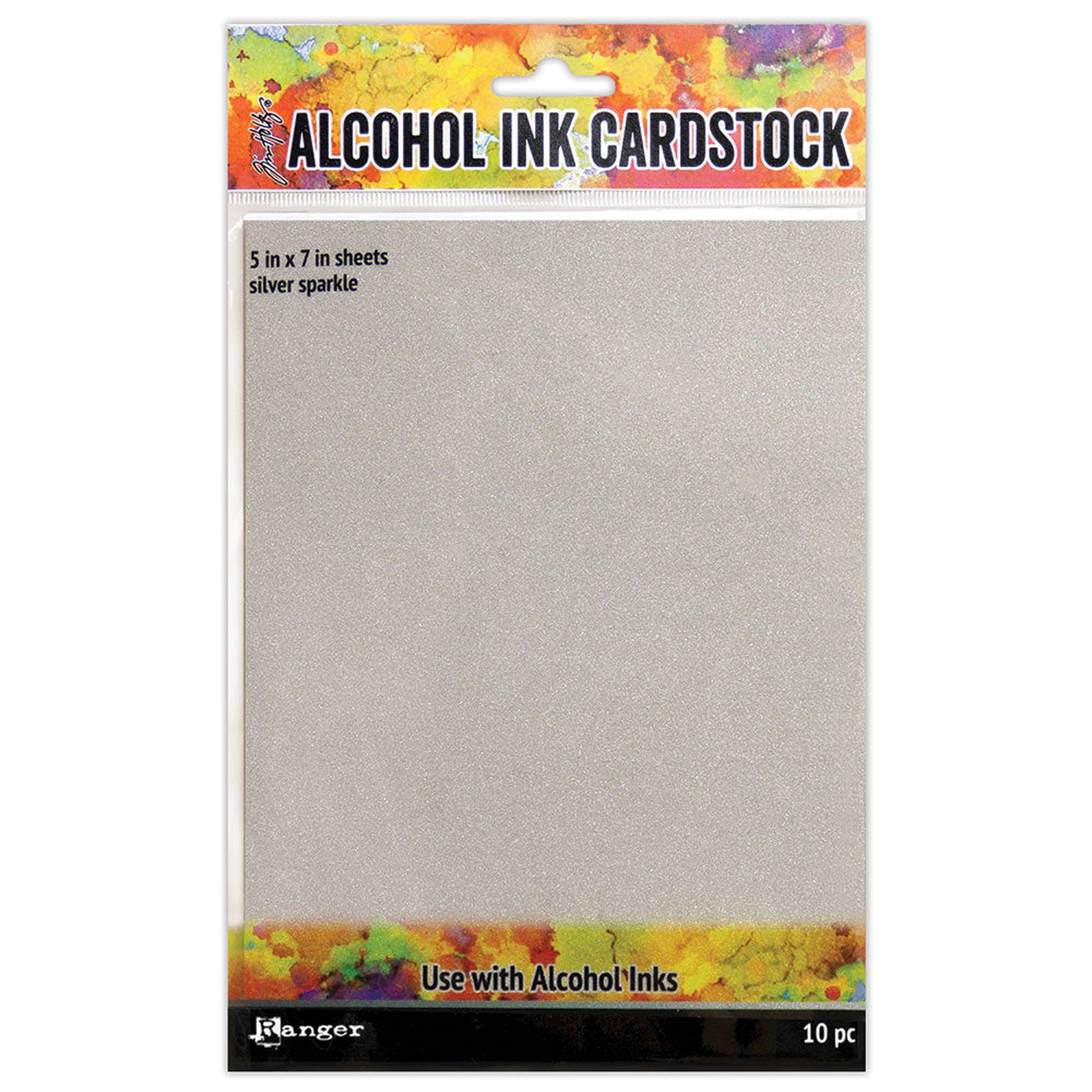 Alcohol Ink Cardstock Silver Sparkle