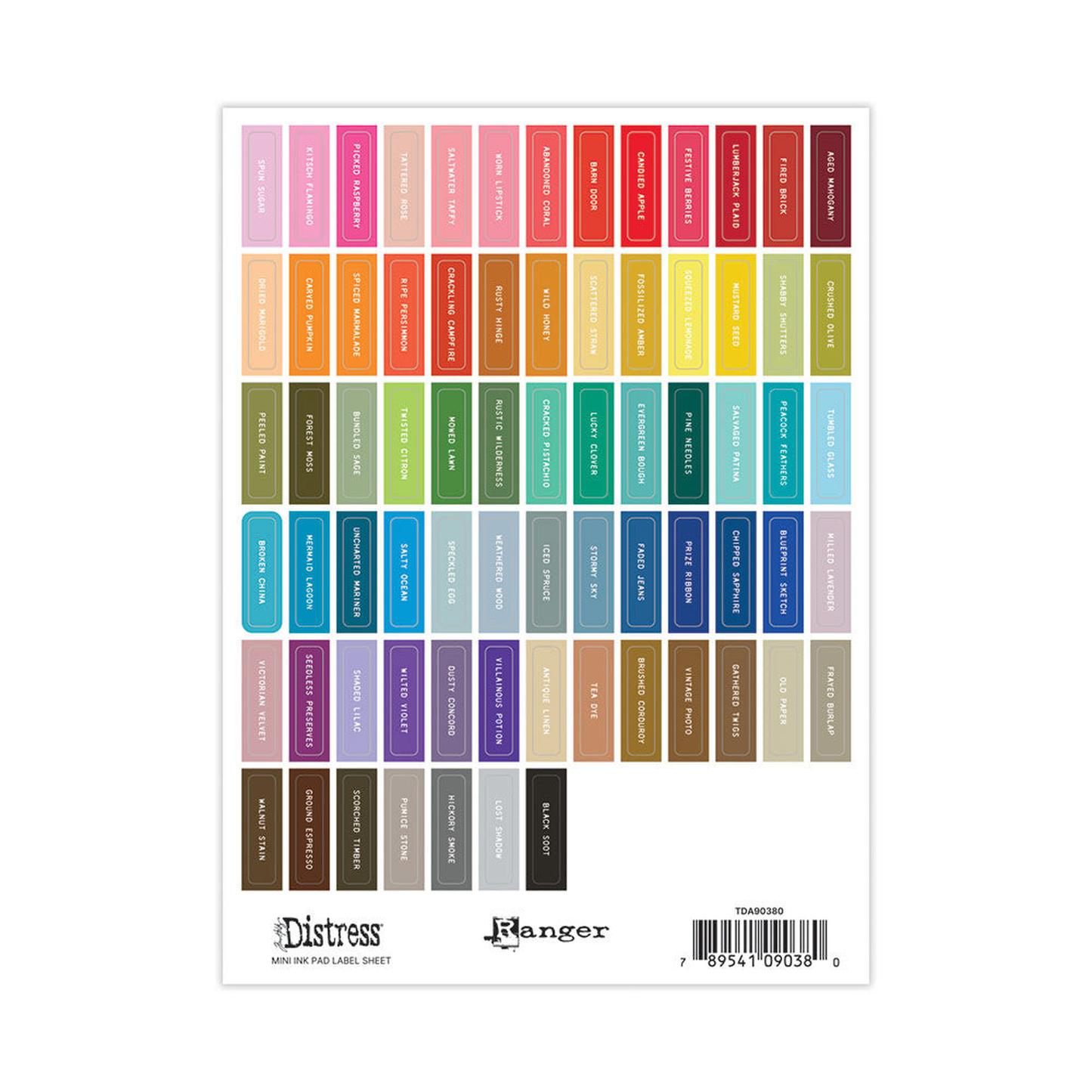 Tim Holtz Distress Mini Ink Pad Label Sheet White