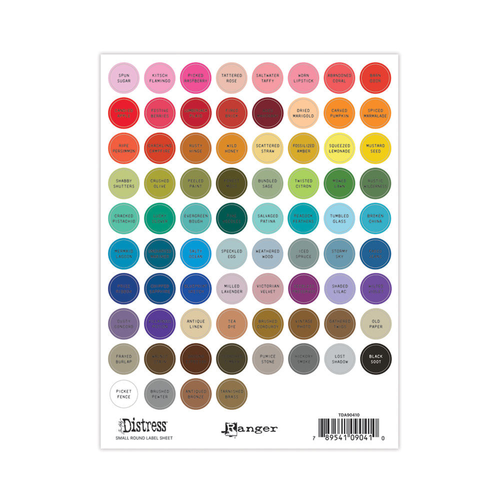 Tim Holtz Distress Small Round Label Sheet Black