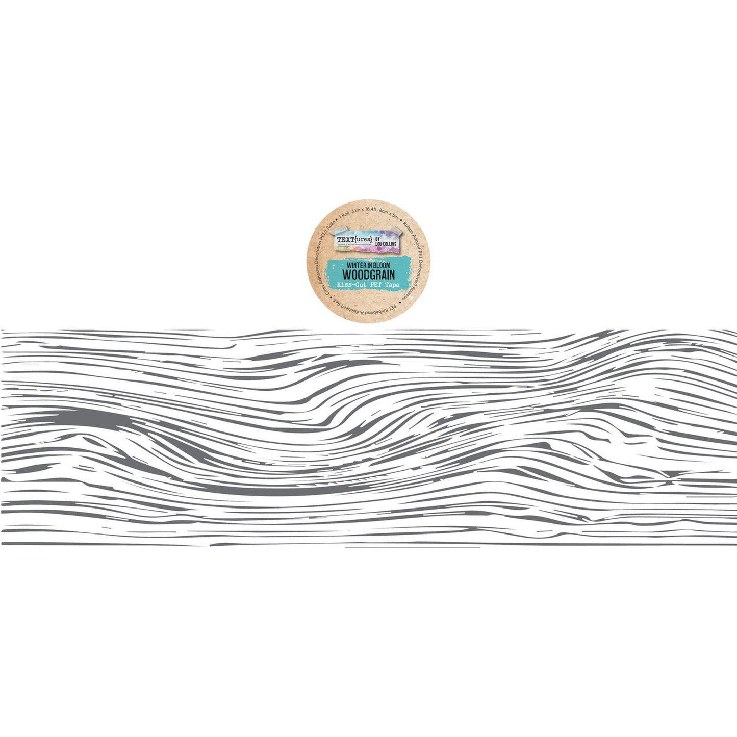 Winter in Bloom Kiss-Cut PET Tape Woodgrain