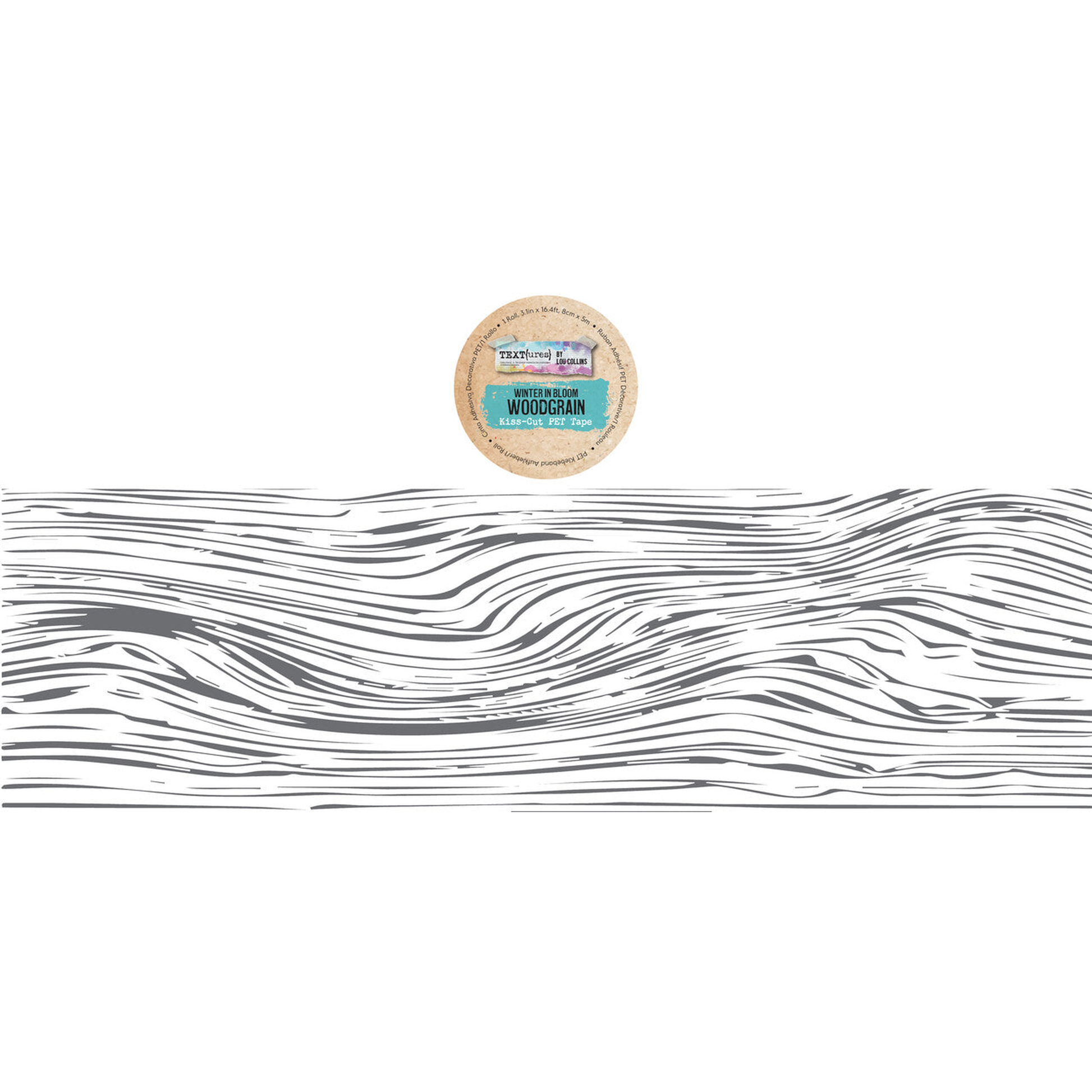 Winter in Bloom Kiss-Cut PET Tape Woodgrain