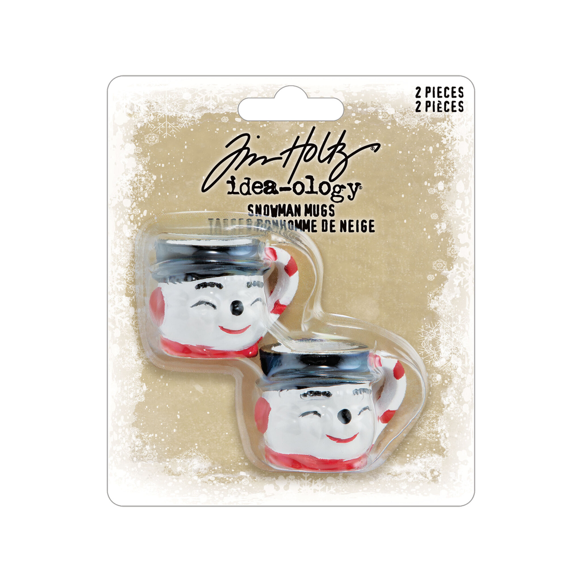 Tim Holtz Christmas Snowman Mugs