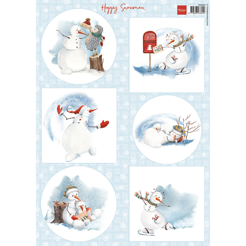 Decoupage Sheet Happy Snowmen