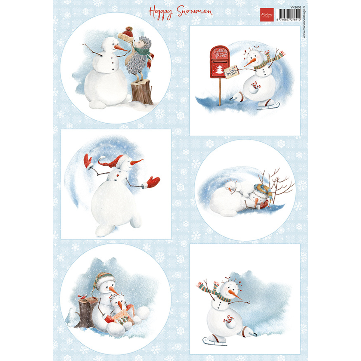 Decoupage Sheet Happy Snowmen