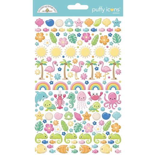 Summer Fun Puffy Icons Stickers